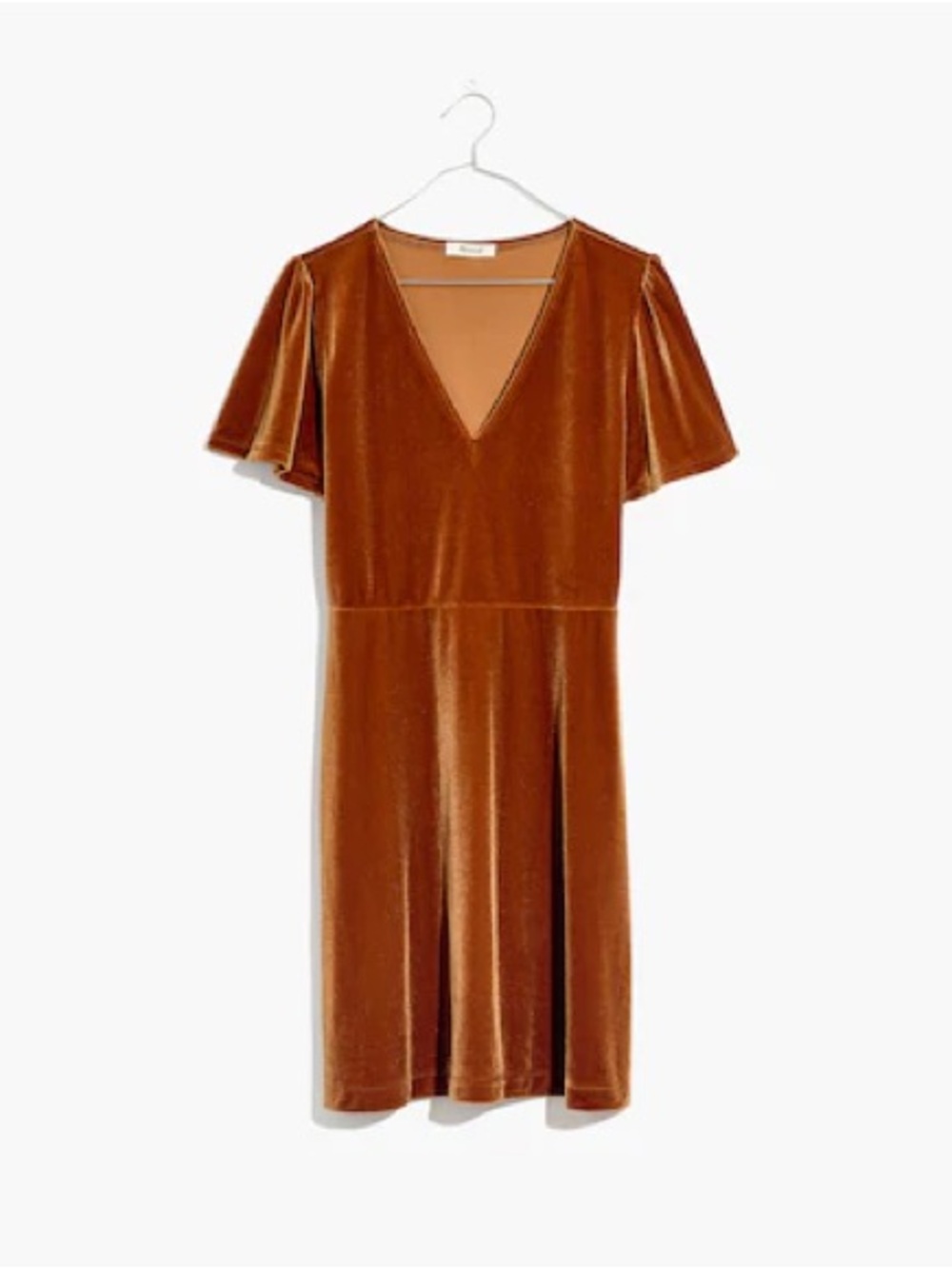 Madewell Velvet Gold Mini Dress